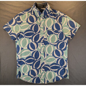 J. Crew Shirt Small Button Down Men's Short Sleeve All Over Print Beachwear